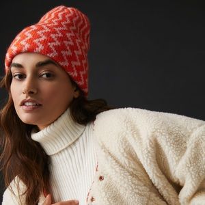 Anthropologie zig zag beanie